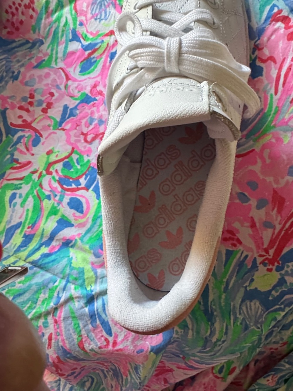 Rare Stan Smith Adidas White Quilted Lace-Up Sneakers - Picture 3 of 7